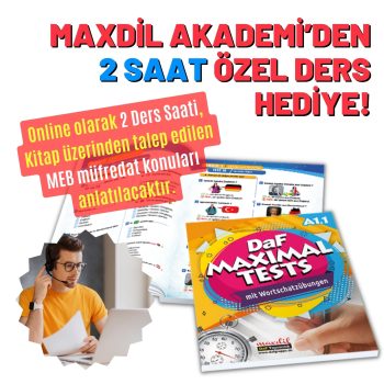 2 Saat Online Ders Hediyeli DaF maximal Tests A1.1