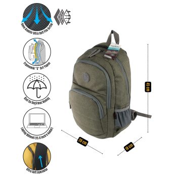 qoolbag Sandero Okul Çantası - haki - Görsel 7