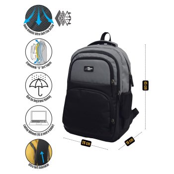 qoolbag Space Okul Çantası - Gri - Görsel 5