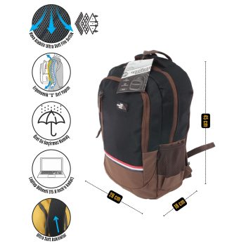qoolbag Corsa Okul Çantası - kahve siyah - Görsel 8