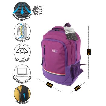 qoolbag Corsa Okul Çantası - mürdüm - Görsel 8