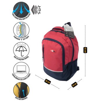 qoolbag Corsa Okul Çantası - kırmızı - Görsel 8