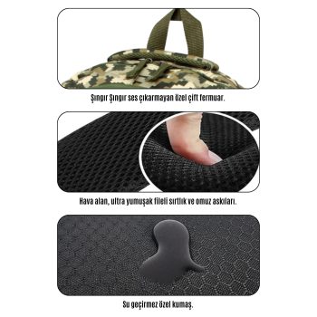 qoolbag Kamuflaj Okul Sırt Çantası - Kahverengi - Görsel 8