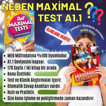 DaF maximal Tests A1.1 (Maximal Lesespass hediyeli)